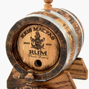 Pirate Barrel Rum Barrel, Custom Whisky-Wine-Beer-Tequila Barrel, Personalized Bourbon Barrel, Gift for Him Dad, Husband Cask, Whiskey Keg
