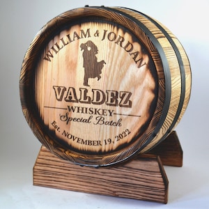 Wijnvat kaarthouder, gepersonaliseerde eiken whisky vat houder, rustiek bruiloft decor, rum-whisky-Scotch-Bourbon-houten veroudering vat, aangepaste vat