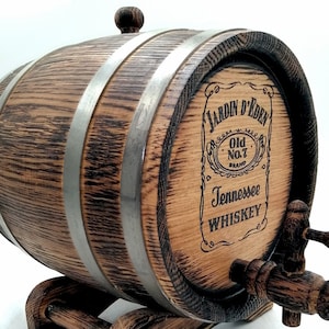 Personalized Oak Tennessee Whiskey Barrel, Custom Wood Scotch Whisky Barrel, Rustic Rum-Wine-Bourbon-Brandy Cask, Vintage Bar Decor,Mini Keg