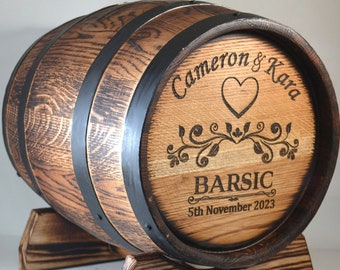 Personalized Whiskey Barrel, Wine Barrel Event Card Holder, Bourbon barrel, Reception Rum Barrel Wedding gift,Rustic Decor,Rum barrel