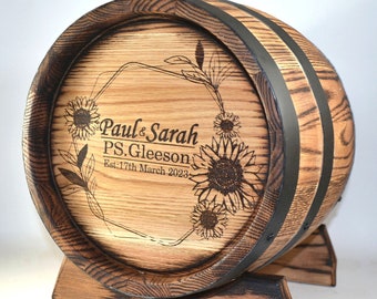 Whiskey Barrel Card Holder, Wedding Wine Barrel Card Box 10L, Personalized Oak Card Cask, Custom whisky keg,Wedding Decor Bourbon barrel