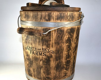 Wooden World Secchio In Legno Per Fermentazione Da 15 Litri Con 2 Coperchi - Ideale Per Crauti, Cetrioli, Sauna O Vaso Per Piante
