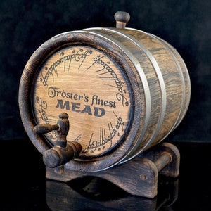 The Rings of Power,Father Day Gift,Personalized Bourbon-Whisky-Wine-Rum, Barrel Wooden Whiskey Barrel Gift for Men,Oak Cask Keg, Memory Gift