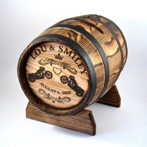 Bruiloft Barrel Card Box 10L, gepersonaliseerde Eiken Whiskey Barrel Box, Wijn Barrel Event Card Houder, Rustieke Bruiloft Decor Receptie Rum Barrel