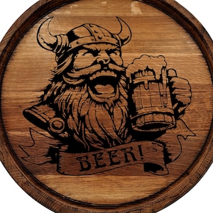 Letrero personalizado de barril de cerveza de roble con grifo de madera, tapa de barril de whisky, bourbon y ron personalizada para pared, decoración rústica vintage para bar o casa.