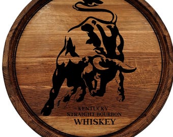 Personalisiertes Eichen-Whiskey-Stierfasskopfschild, benutzerdefinierte Holzwand Bourbon-Rumfassdeckel, Vintage-Rumfassoberteil Einzigartiges rustikales Hausbardekor