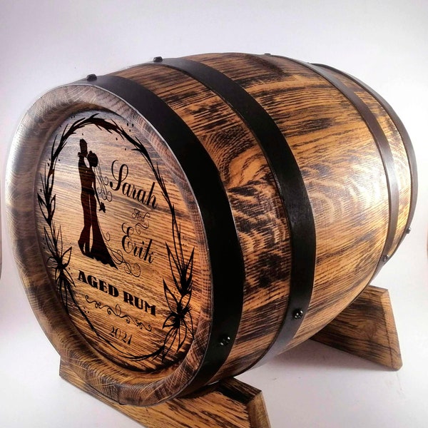 Wedding Barrel Card Box 10L, Personalized Oak Whiskey Barrel Box, Wine Barrel Event Card Holder, Rustic Wedding Decor Reception Rum Barrel