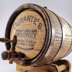Personalized Oak Whiskey Barrel 3-5-10-15L, Whisky-Wine-Rum-Tequila-Beer Barrel, Wooden Bourbon Cask, Gift for Men Him Dad Husband, Wood Keg