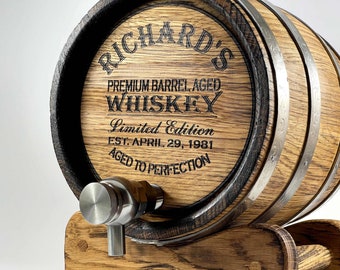 Gepersonaliseerde Whiskey Barrel 1-2-3-5-10-15L, Whisky-Wijn-Rum Vat Houten Bourbon Vat Cadeau voor Mannen Hem Vader Echtgenoot Rum minnaar Oak Cask Keg