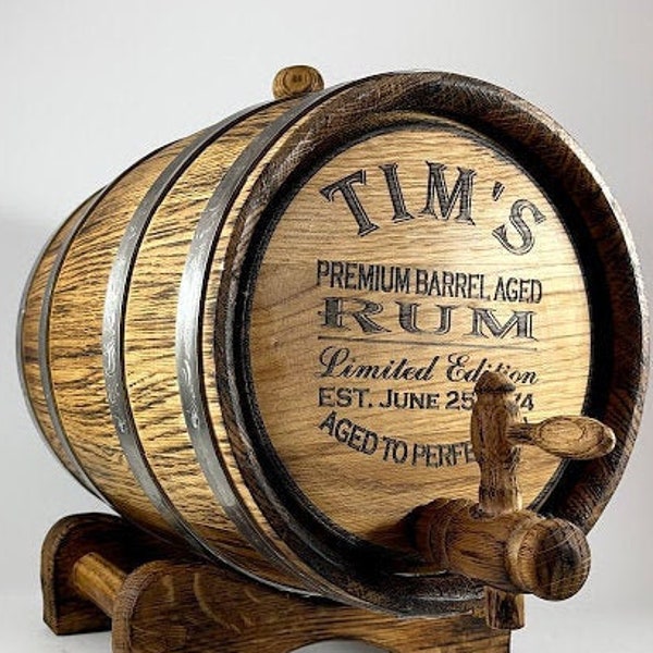 Rum vat, gepersonaliseerde whiskyvat 1-2-3-5-10-15L, aangepaste whisky-wijn-tequila-Bourbon vat, cadeau voor hem vader man bruiloft decor bar