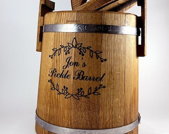 発酵樽、パーソナライズされたピクルスオーク樽 3L-15L 蓋付き