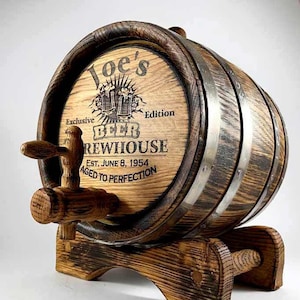 Beer Barrel 1-15 L, Personalized Mini Beer Keg, Wood Gift for Men Him Dad Husband, Oak Cask, Wooden Keg, Beer Making, Homemade Beer Barrells