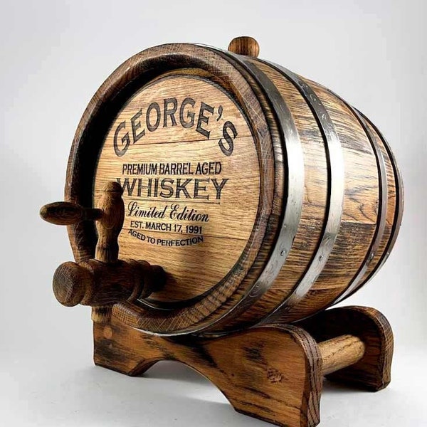 Personalized Oak Whiskey Barrel 1-2-3-5-10-15L, Whisky-Wine-Rum-Bourbon-Beer-Tequila Barrel, Gift for Men Him Dad Husband Oak Cask Wood Keg