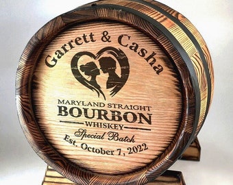 Whiskey Wedding Wood Barrel Card Holder 10L, Personalized Oak Wine-Whisky-Rum-Bourbon Barrel Box, Event Card Holder,Rustic Decor Guestbook,