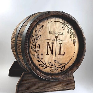 Bruiloft vat kaart vak 10L, Whisky vat kaarthouder, gepersonaliseerde eiken whisky vat, gebeurtenis kaarthouder, rustieke bruiloft decor, Bourbon vat