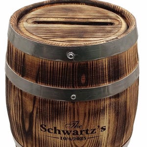 Personalisierte Eiche Whisky Fass Kartenbox 5L, Holz Hochzeit Fass Kartenhalter, Weinfass Ereignis, Benutzerdefinierte rustikale Dekor, Weihnachtsgeschenk