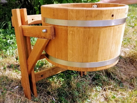Duschholz Eimer Aus Eiche 10L-20L, Holz Wasserfass Für Sauna, Russisches Bad Spa Zubehör Wasserfall Eimer Spa Deko Holzbehälter