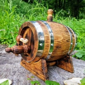 Personalized Whiskey Oak Barrel 3L-5L-10L-15L Handmade Wooden Barrel for Wine-Bourbon-Rum-Beer Gift for Him Dad Husband Boyfriend Wine lover