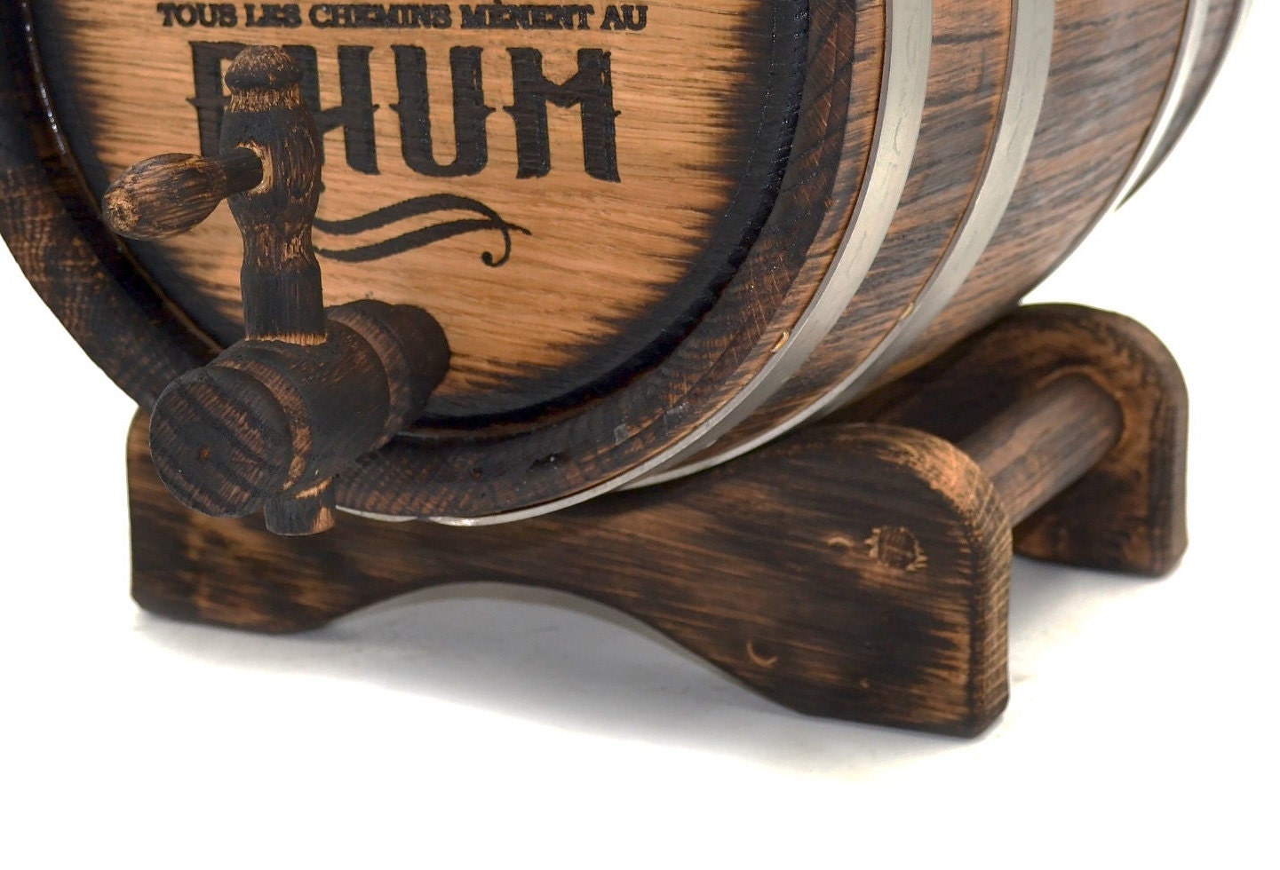  Barril de vino de madera para whisky, barril de vino grabado,  hecho a mano con roble blanco, para cerveza, whisky, ron, puerto, barriles,  almacenamiento y envejecimiento (color : A, tamaño: 3L) 