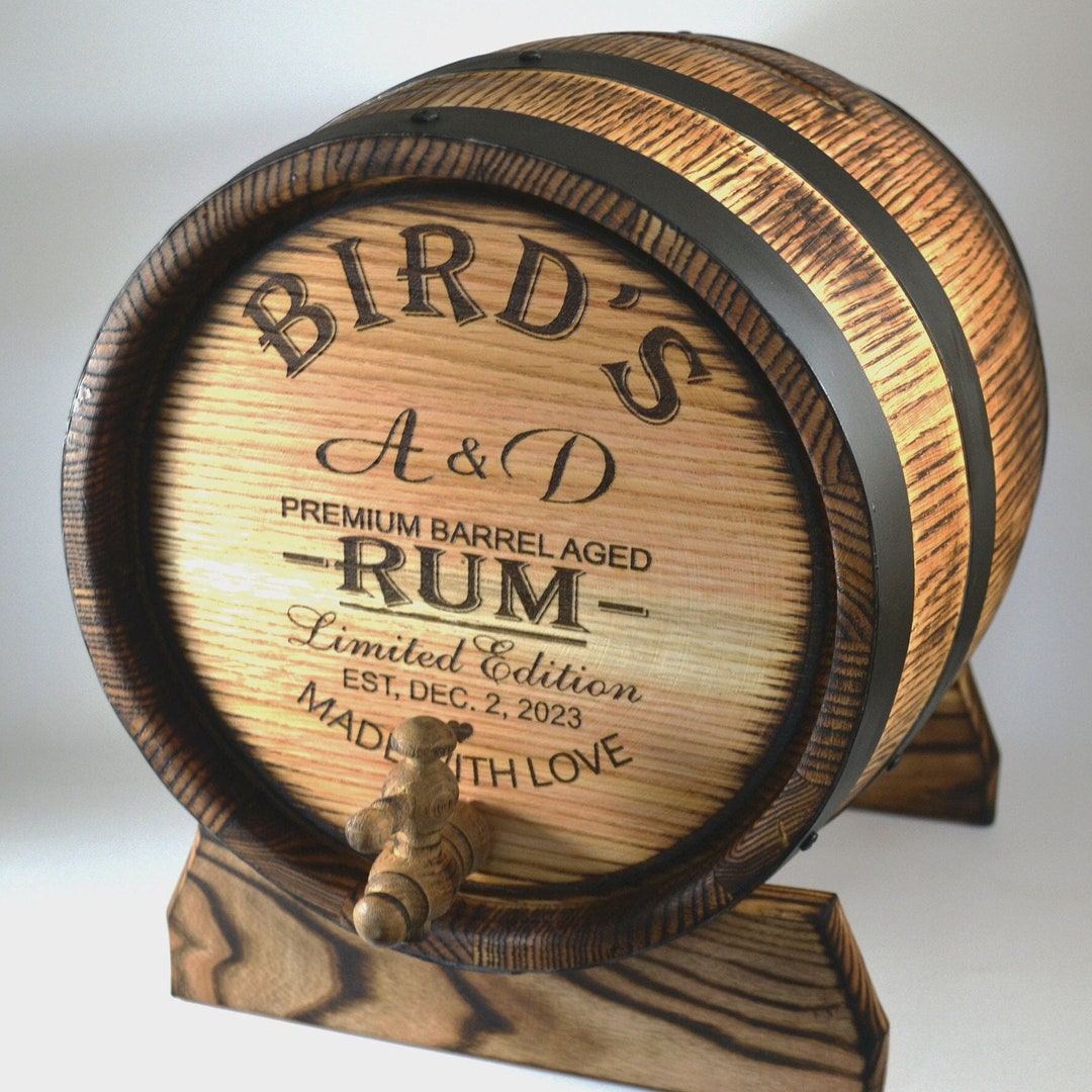 Whiskey Barrel Card Holder, Wine Barrel Card Box 10L, Bourbon Barrel
