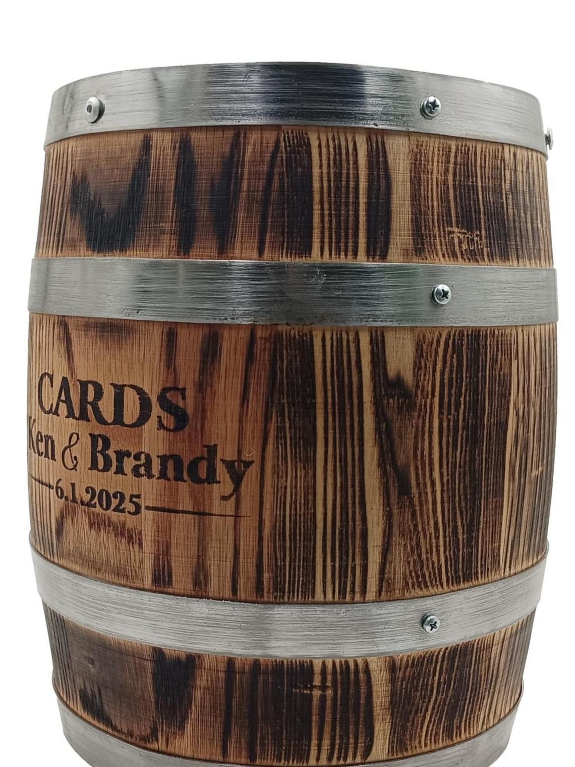 Present Barrel Card Box 5L, Personalized Oak Whiskey Barrel Box, Wine ...