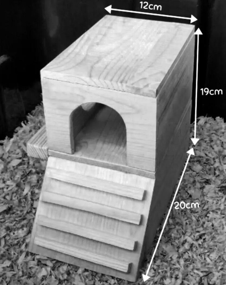 Rodent Hideout Handmade Wooden Chinchilla House–small Animal Hideout for Guinea Pigs ...