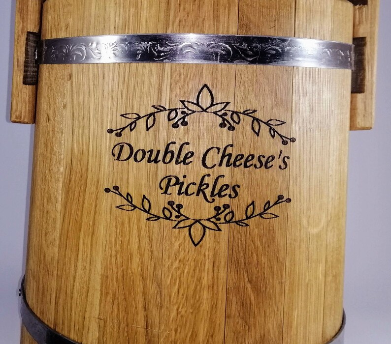 Gärfass, Gurkeneichenfass 3L-5L-10L-15L mit Deckel, Holzeimer für Sauerkraut, Fermenttopf, personalisierte Geschenke für Mama image 9