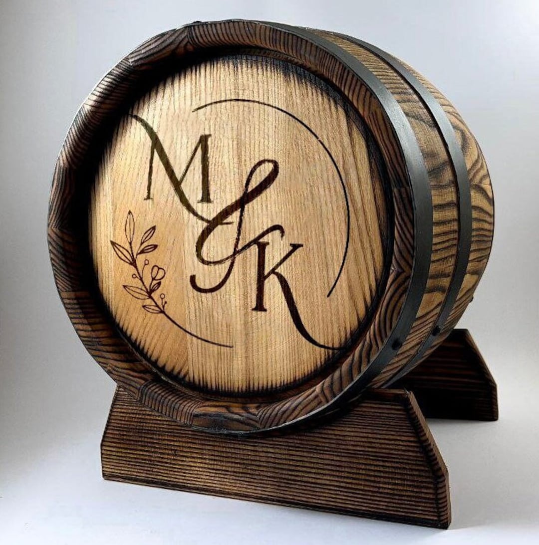 Whiskey Barrel Card Holder,wine Barrel Card Box, Personalized Whiskey