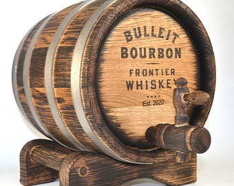 Bulleit Bourbon Fass,Benutzerdefiniertes Whisky-Fass,Holzfass,Geschenk zum Ruhestand,Vintage Bourbon Fass,Geschenk für den Mann,Ein Geschenk zum Junggesellenabschied