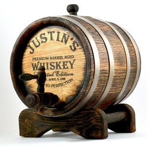 Whiskey Barrel, Personalized Whisky-Wine-Rum-Tequila Bourbon Barrel, Oak Cask, Wood Keg Gift for Him Dad Husband Fathers Day