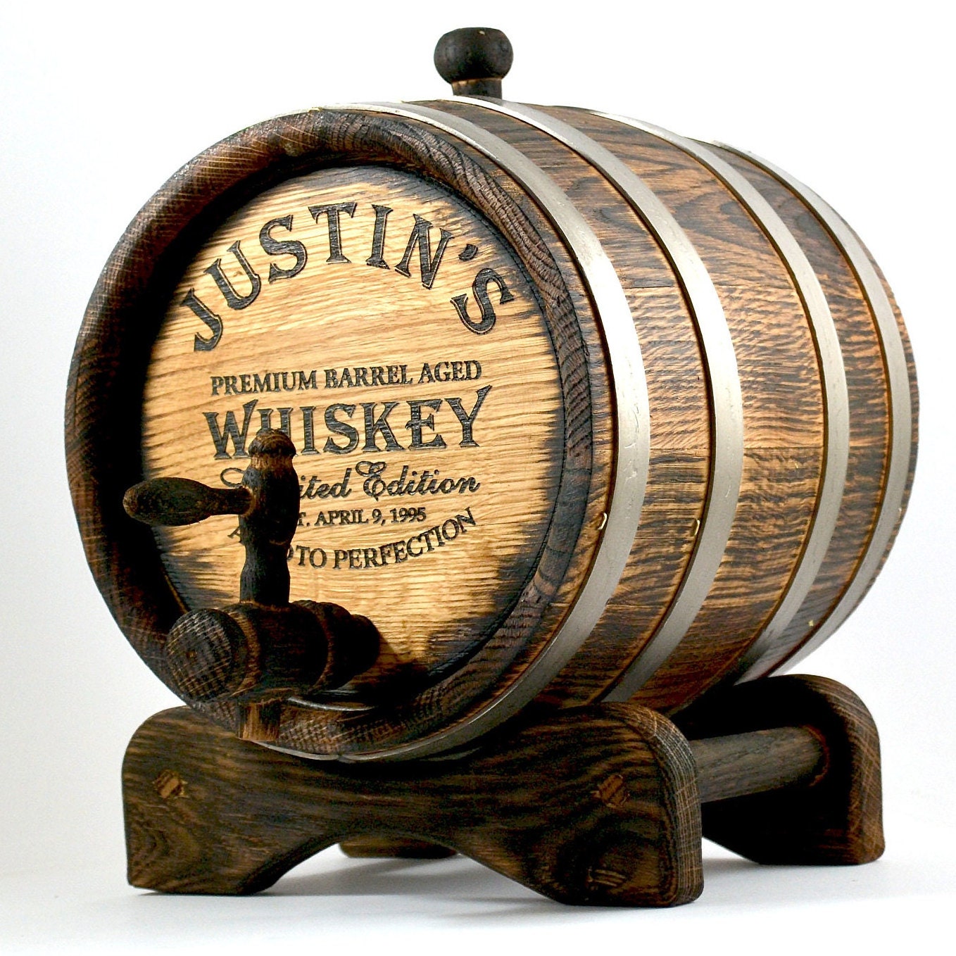 Whiskey Barrel, Personalized Whisky-Wine-Rum-Tequila Bourbon Barrel, Oak Cask, Wood Keg Gift for Him Dad Husband Fathers Day