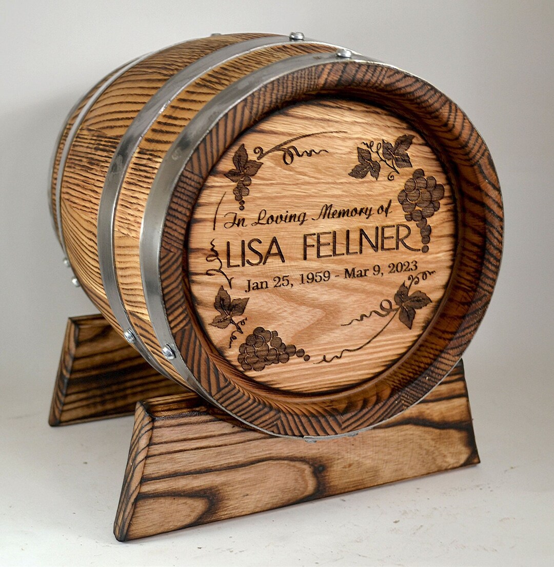 Personalized Ash Urn 3 L,whiskey Barrel, Urns for Human Ashes, Custom