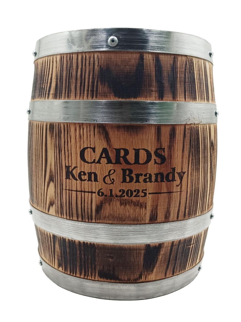 Present Barrel Card Box 5L, Personalized Oak Whiskey Barrel Box, Wine ...