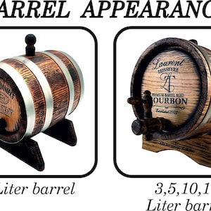 Personalized Oak Whiskey Barrel 1-2-3-5-10-15L, Whisky-Wine-Rum Barrel Wooden Bourbon Barrel Gift for Men Him Dad Husband Rum lover Oak Cask zdjęcie 8