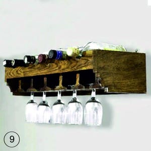 Custom Wall Mounted Wine Rack – Rustic Wooden Wine Shelf – Handmade Wall Bottle Holder – Farmhouse Bar Storage – Wine Organizer–Unique Gift