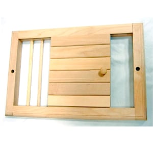 Wooden Sauna Ventilation Damper, Custom Sauna Vent, Handmade Air Regulator for Banya & Sauna–Natural Pine, Eco Finish, Steam Room Vent Cover