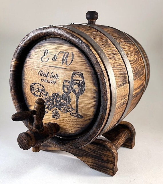 Barril de madera para vino, barril de whisky, barril de madera creativo,  decoración de boda, barril para almacenar vino tinto y whisky, color madera