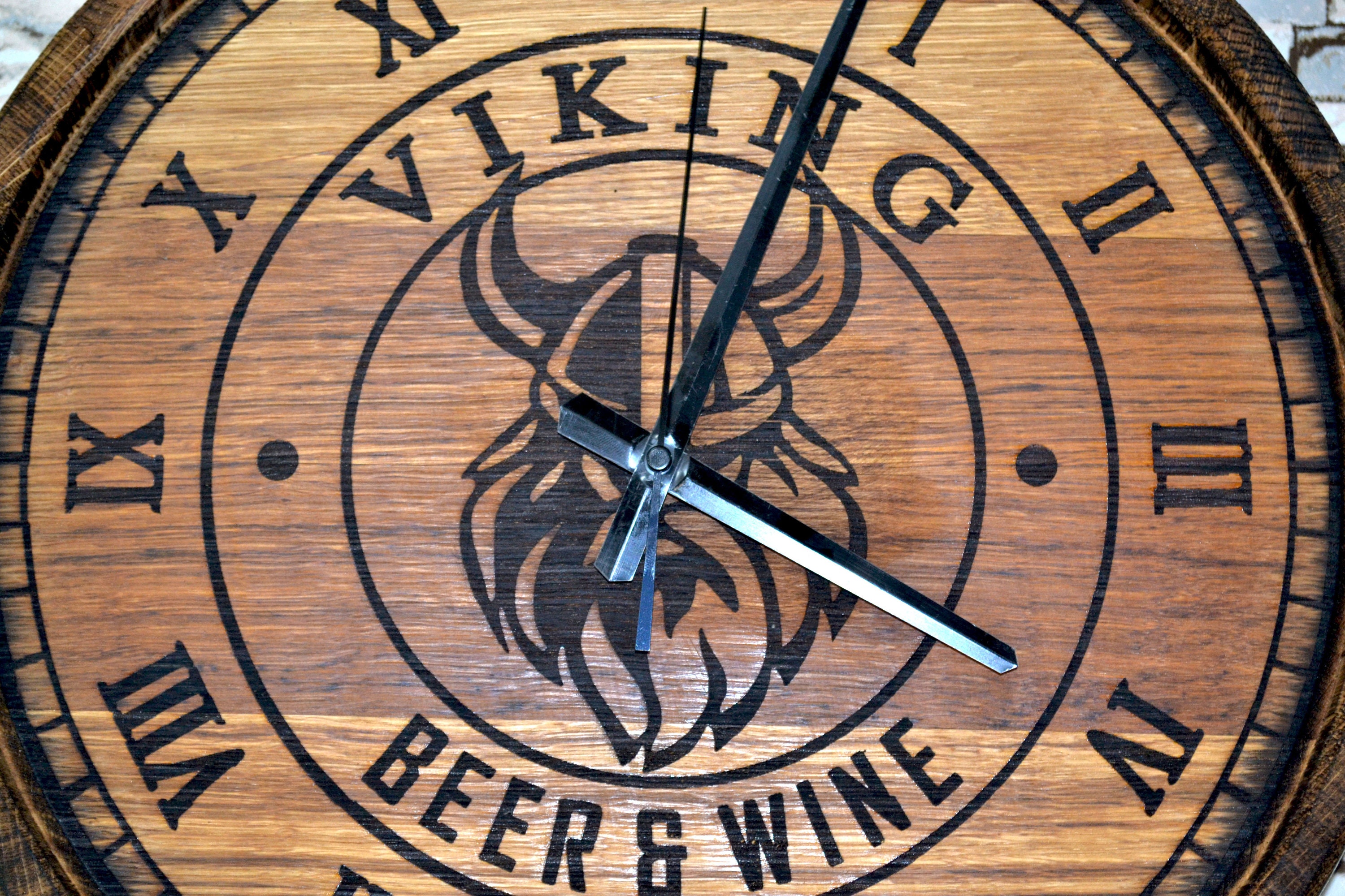 Distillery Clock Personalised Whiskey Barrel Clock, Custom Bourbon Wall Head, Vintage ...