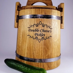 Gärfass, Gurkeneichenfass 3L-5L-10L-15L mit Deckel, Holzeimer für Sauerkraut, Fermenttopf, personalisierte Geschenke für Mama image 10