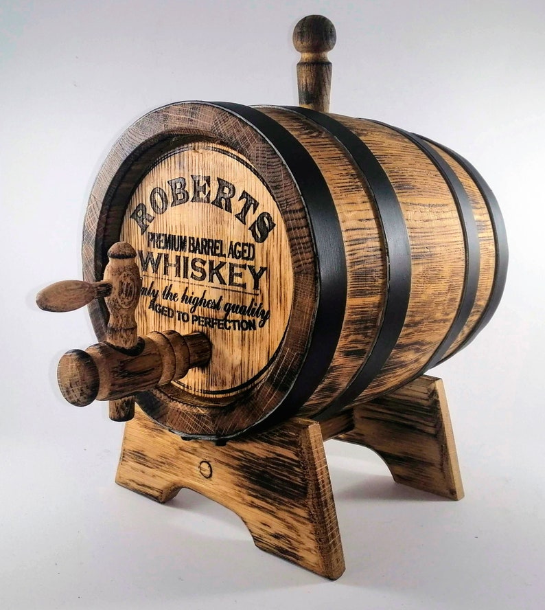 Personalized Oak Whiskey Barrel 1-2-3-5-10-15L, Whisky-Wine-Rum Barrel Wooden Bourbon Barrel Gift for Men Him Dad Husband Rum lover Oak Cask zdjęcie 7