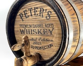 Personalized Oak Whiskey Barrel 1-2-3-5-10-15L, Whisky-Wine-Rum Barrel, Wooden Bourbon Barrel, Gift for Men Him Dad Husband, Wood Cask Keg