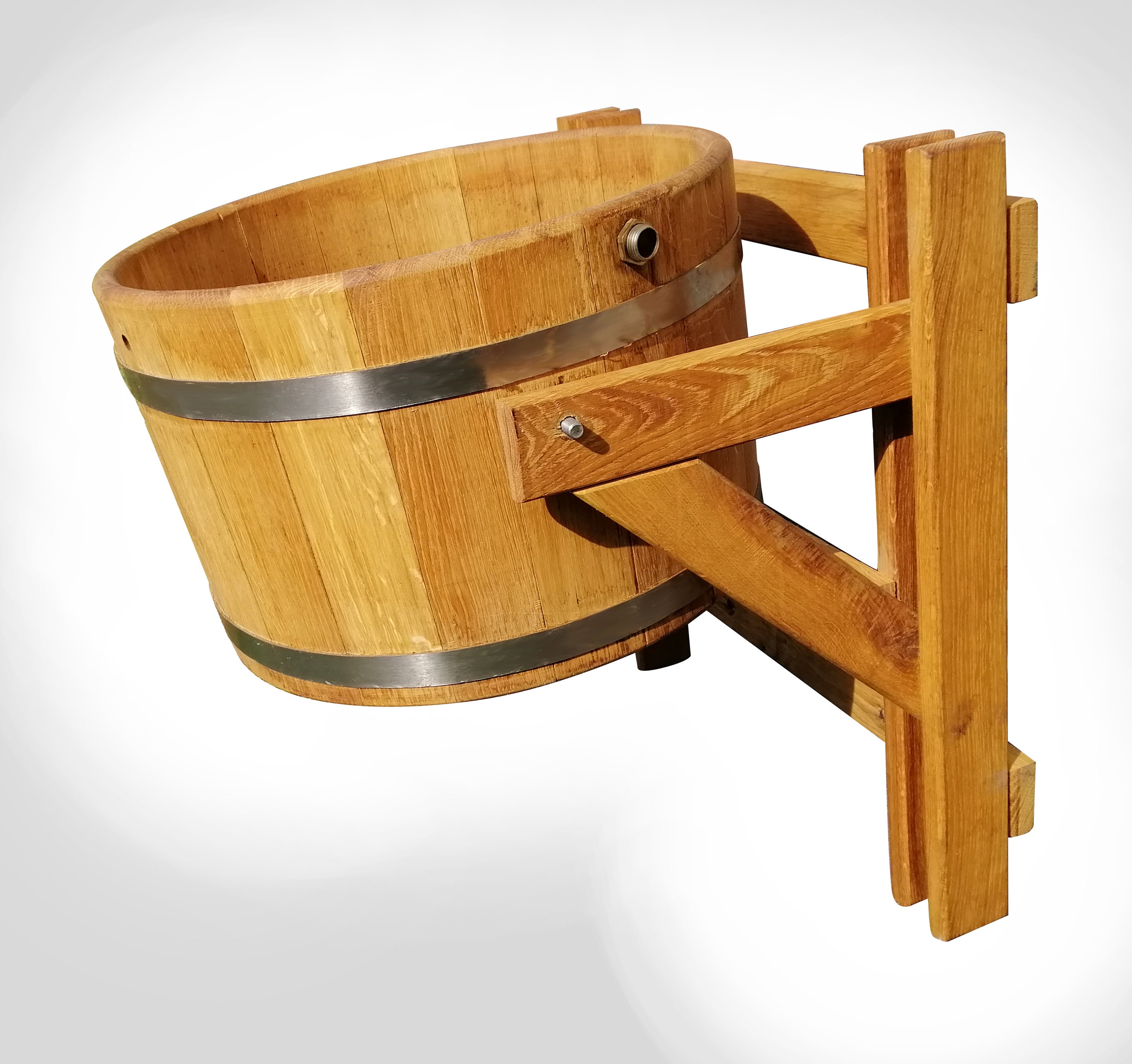 CKG Sauna Wooden SPA Bath Shower Bucket Indoor and Outdoor Supplies  Accessories for Waterfall Water Russian Pool Banya Barrel Shaped 16 L Сауна