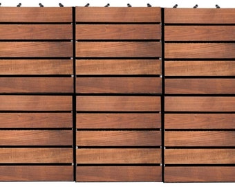 Personalisierte Eco Thermo-Solid Ash Holzbodenmatte - 13 "x 13" Sauna, Dusche & Balkon Lattenrost, rutschfester, langlebiger Bodenbelag - schimmelresistent