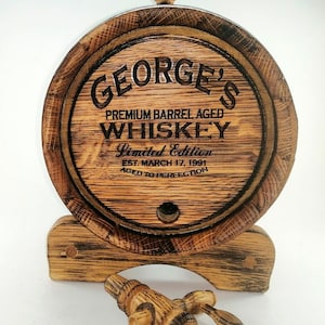 Personalized Oak Whiskey Barrel 1-2-3-5-10-15L, Whisky-Wine-Rum Barrel Wooden Bourbon Barrel Gift for Men Him Dad Husband Rum lover Oak Cask zdjęcie 4