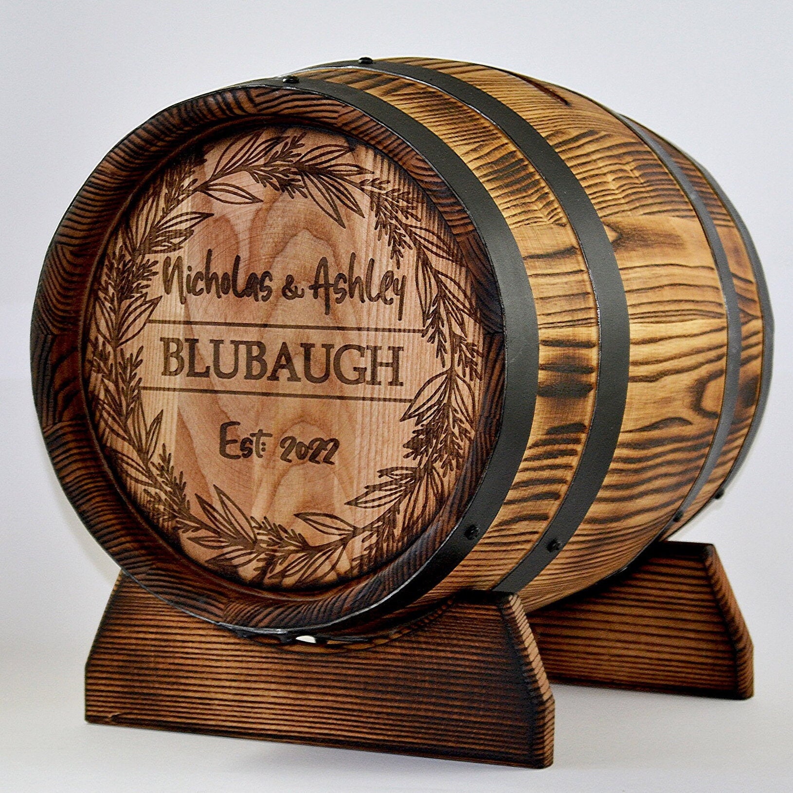 Wedding Barrel Card Box 10L Personalized Oak Whiskey Barrel Etsy
