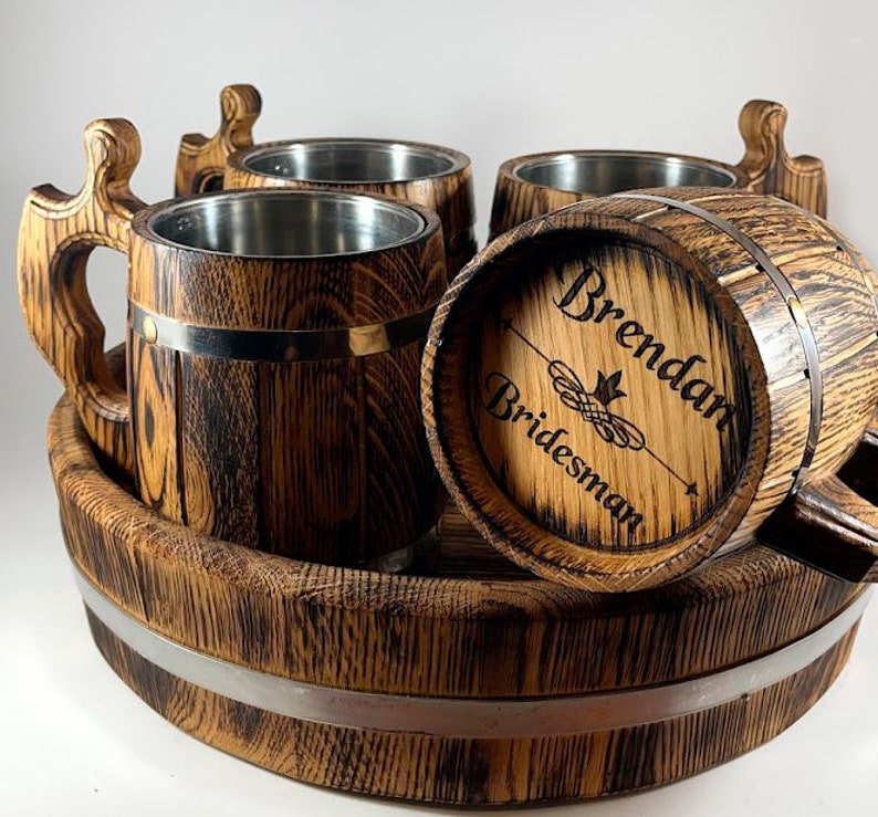 Lot De 2 Tasses à Café En Bois Avec Poignée, 120 Ml, Tasses En Bois Pour Bière, Café, Lait, Eau