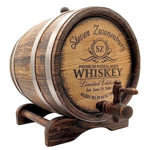 Oak Whiskey Barrel 1-2-3-5-10-15L, Whisky-Wine-Rum-Bourbon-Beer-Tequila Barrel, Gift for Men Him Dad Husband Oak Cask Wood Keg
