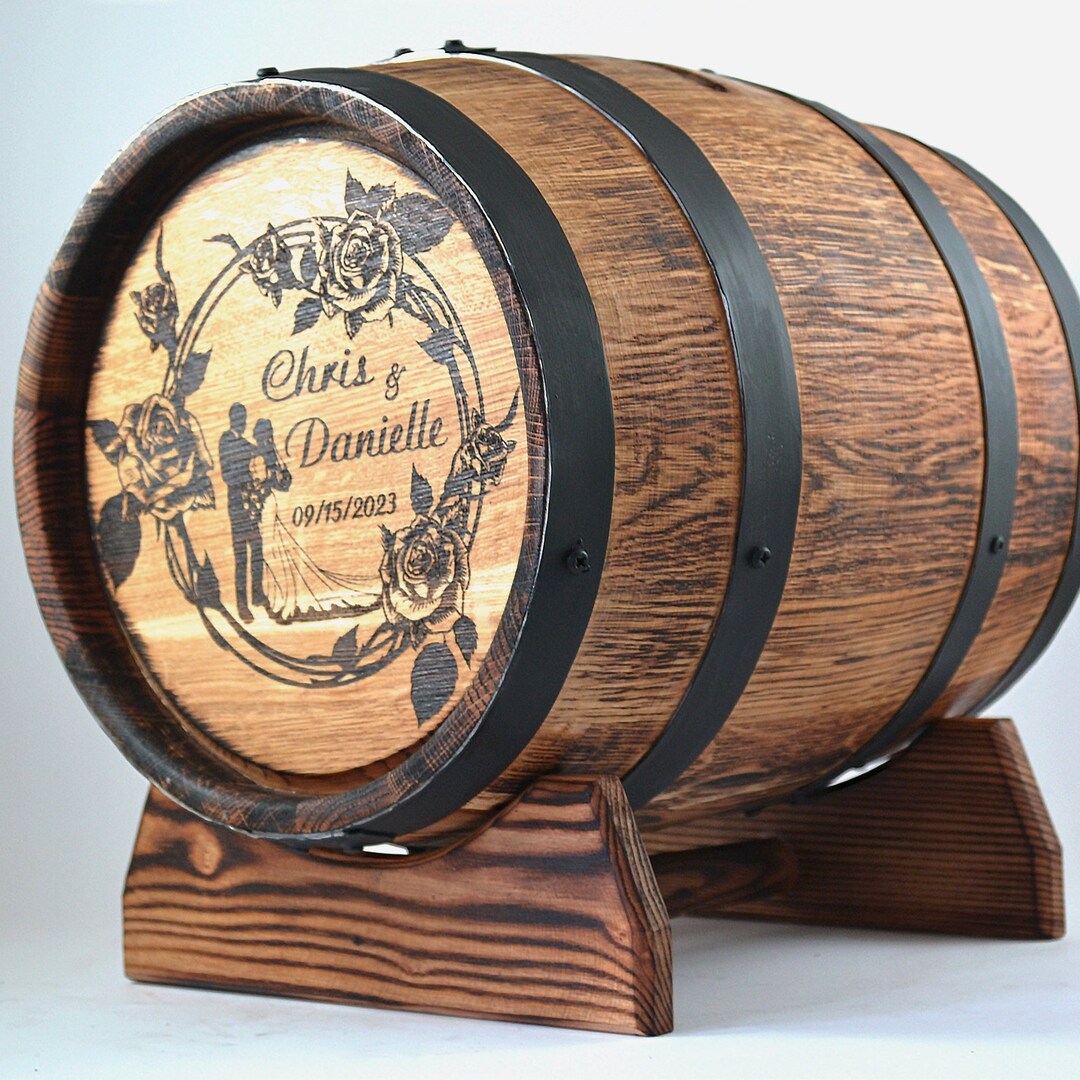 Wooden Gift Box Wedding Barrel Card Box 10lpersonalized Oak Etsy