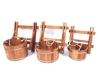 Holz Sauna-Eimer 4 Liter Mit Löffel - Auslaufsicher Für Dampfbad & Sauna
