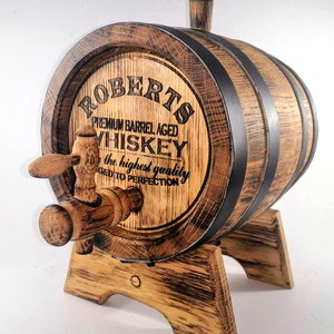 Personalized Oak Whiskey Barrel 1-2-3-5-10-15L, Whisky-Wine-Rum Barrel Wooden Bourbon Barrel Gift for Men Him Dad Husband Rum lover Oak Cask zdjęcie 6